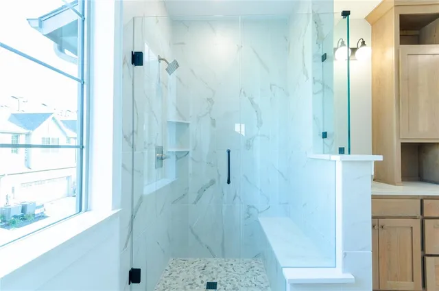 a bathroom with a shower