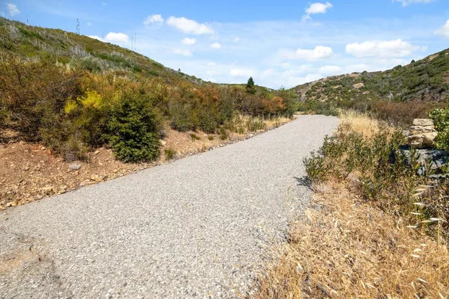 a view of a lake with a mountain in the background