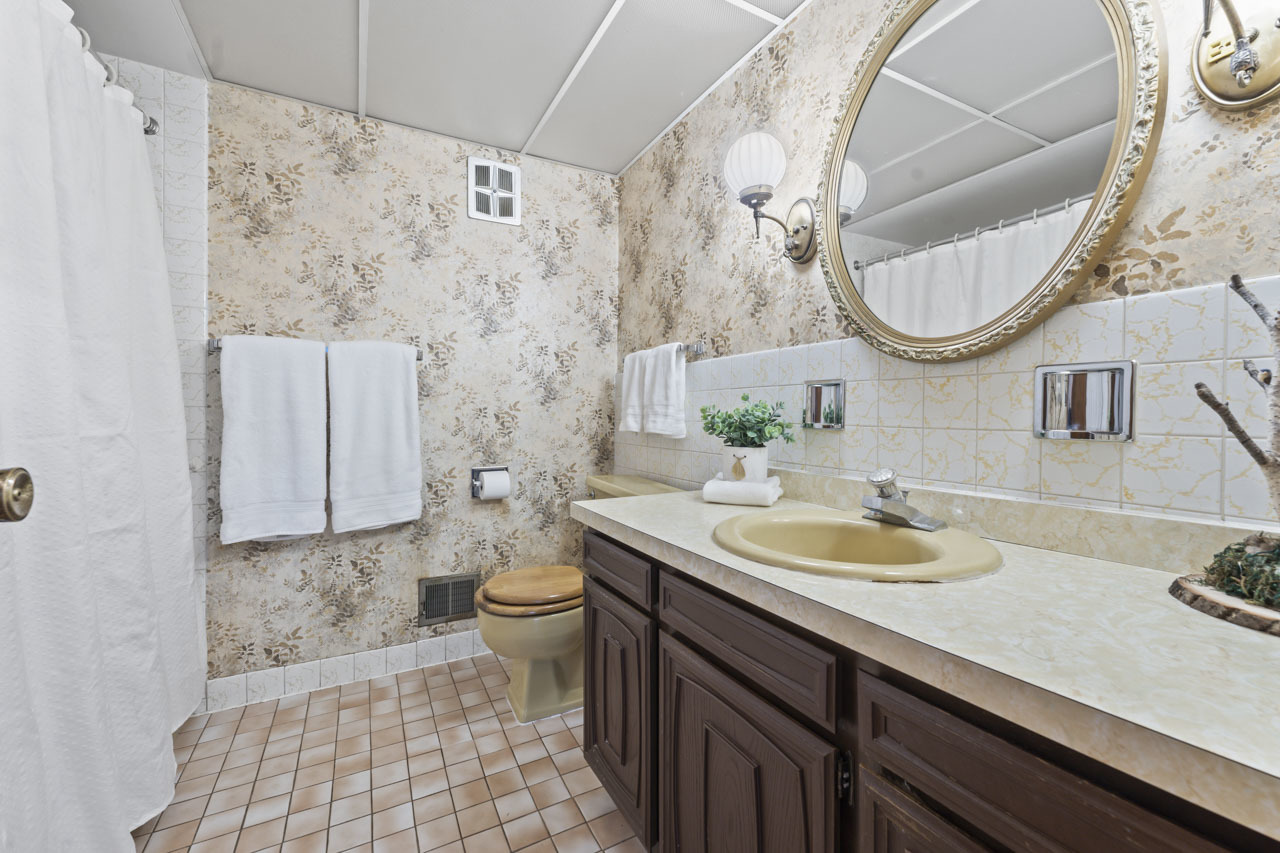 245 Bradwell Road Inverness, IL 60010 - Photo 20 of 43 a bathroom with a sink a toilet and a mirror