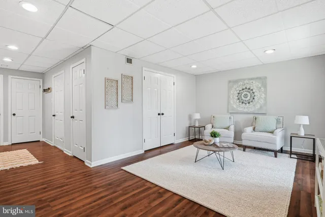 a view of a bathroom with a hallway