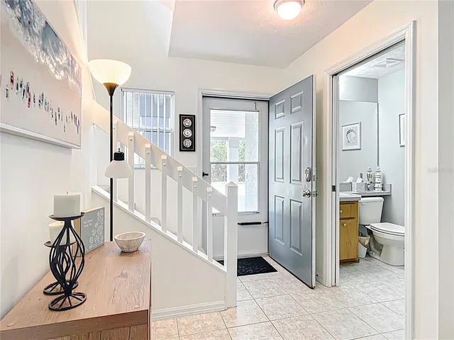 a living room with furniture