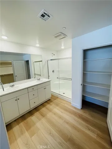 a close up view of a room with racks on the wall