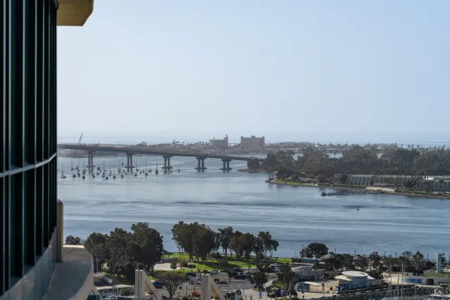 a view of a city with tall buildings