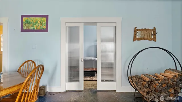 a view of furniture and bathroom