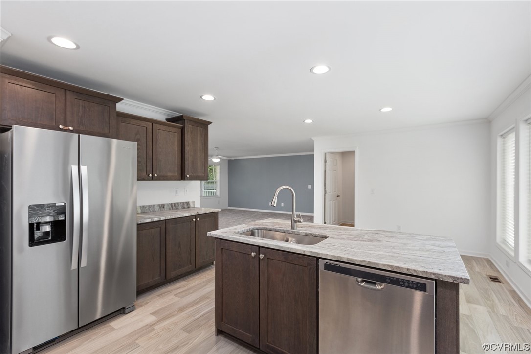 778 Bryants Ford Road Fork Union, VA 23055 - Photo 17 of 50 a kitchen with a sink and refrigerator