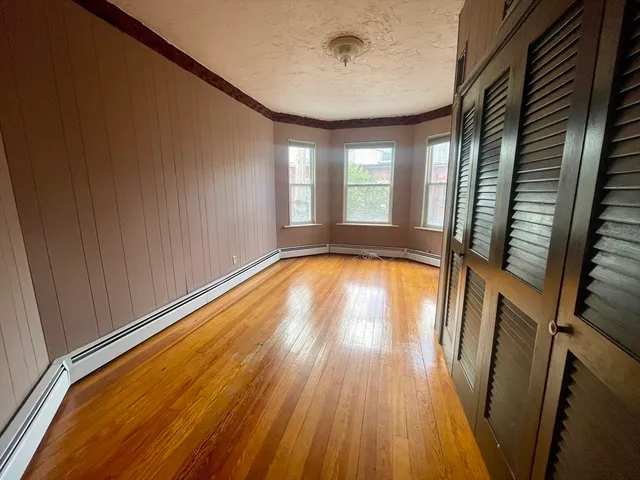 a view of a bathtub in a room