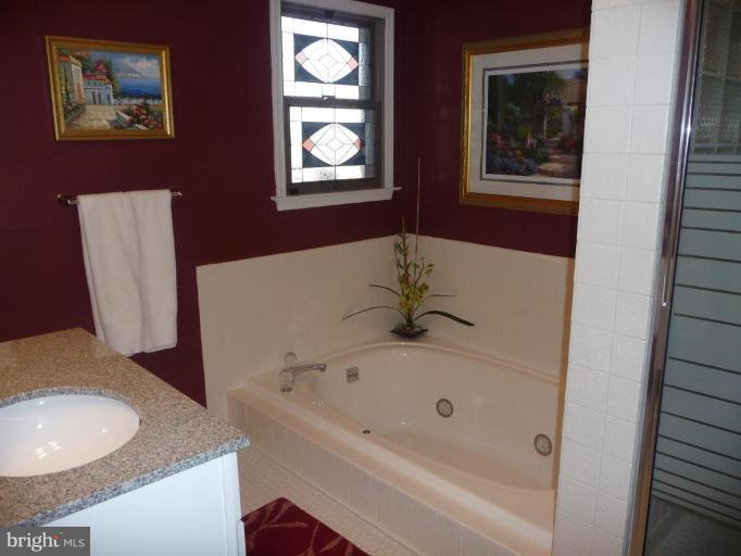 3165 Hickory Ridge Road Dunkirk, MD 20754 - Photo 16 of 30 a bathroom with a granite countertop sink and a bathtub