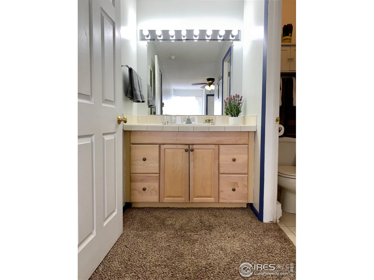 1672 Riverside Avenue, Unit 116 Fort Collins, CO 80525 - Photo 21 of 39 a bathroom with a granite countertop sink a mirror and a