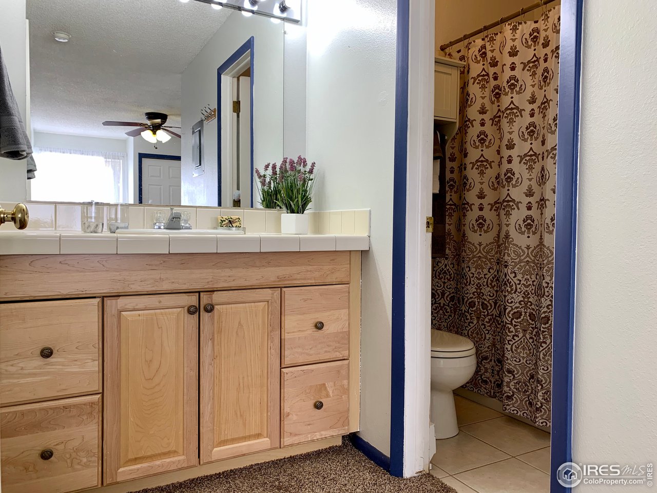 1672 Riverside Avenue, Unit 116 Fort Collins, CO 80525 - Photo 8 of 39 a bathroom with a granite countertop sink a toilet and a mirror