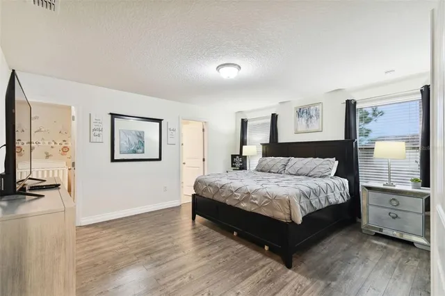 a view of entryway with wooden floor