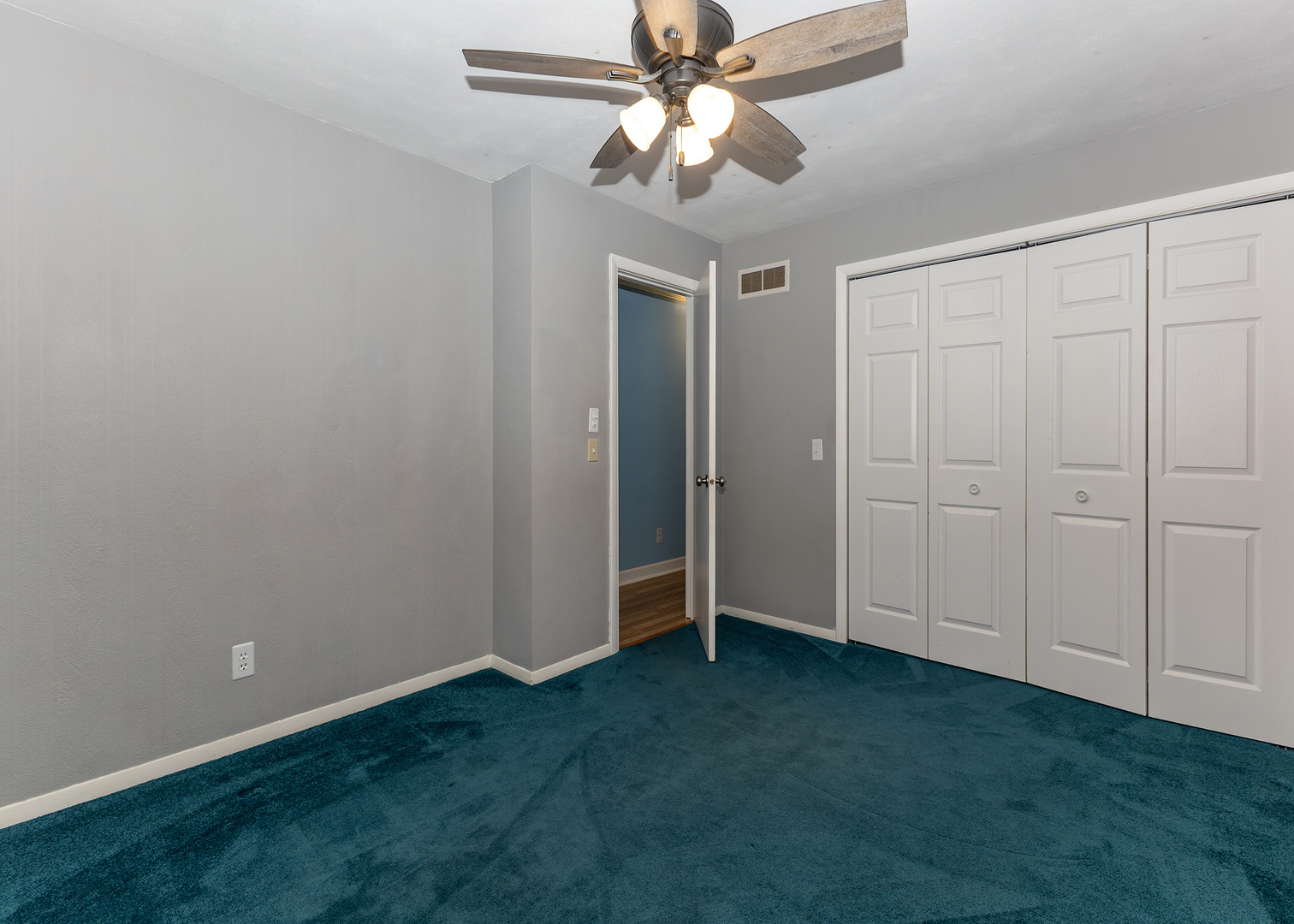 1109 14th Avenue Orion, IL 61273 - Photo 9 of 37 an empty room with closet and a chandelier fan