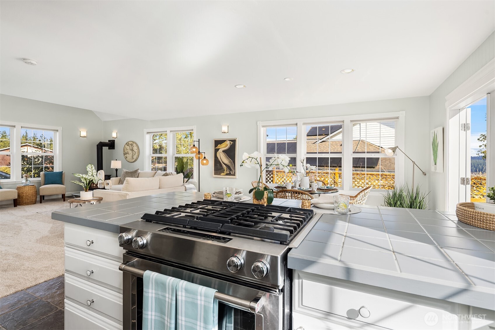 1316 East Backswing Lane Freeland, WA 98249 - Photo 16 of 34 a kitchen with a stove and a view of living room