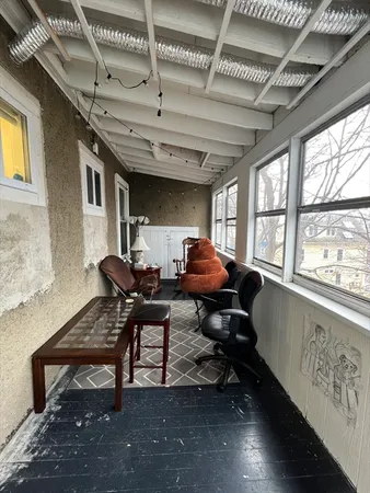 a living room with furniture