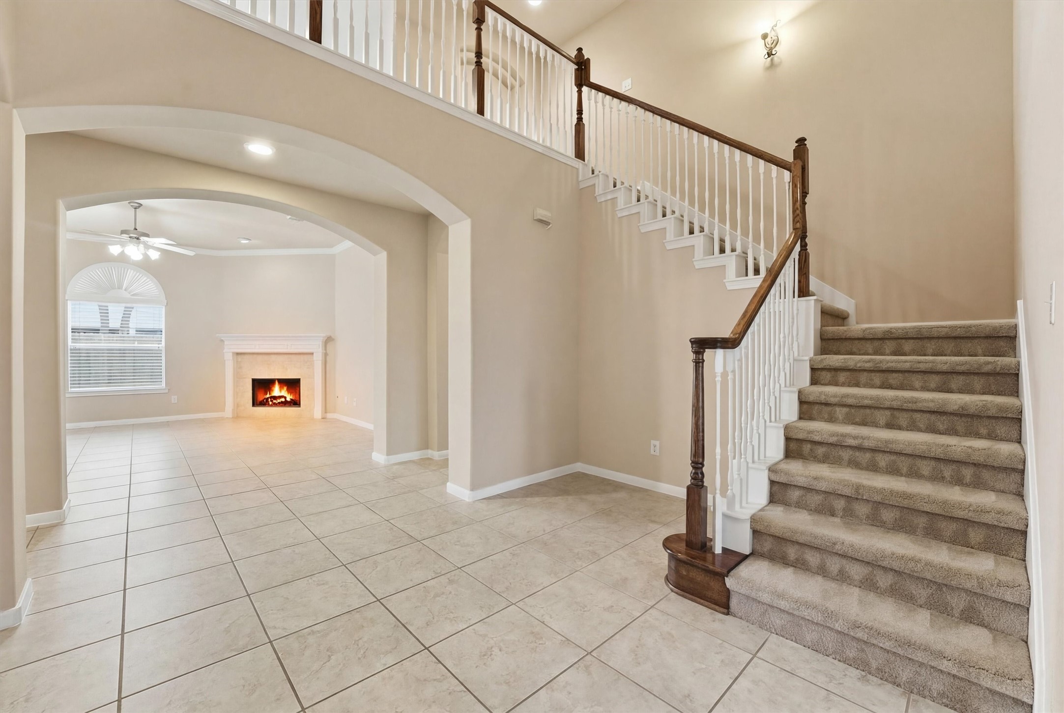 17415 Memorial Mills Drive Spring, TX 77379 - Photo 11 of 39 View from the foyer highlights arched openings and sightlines into the main living areas.
