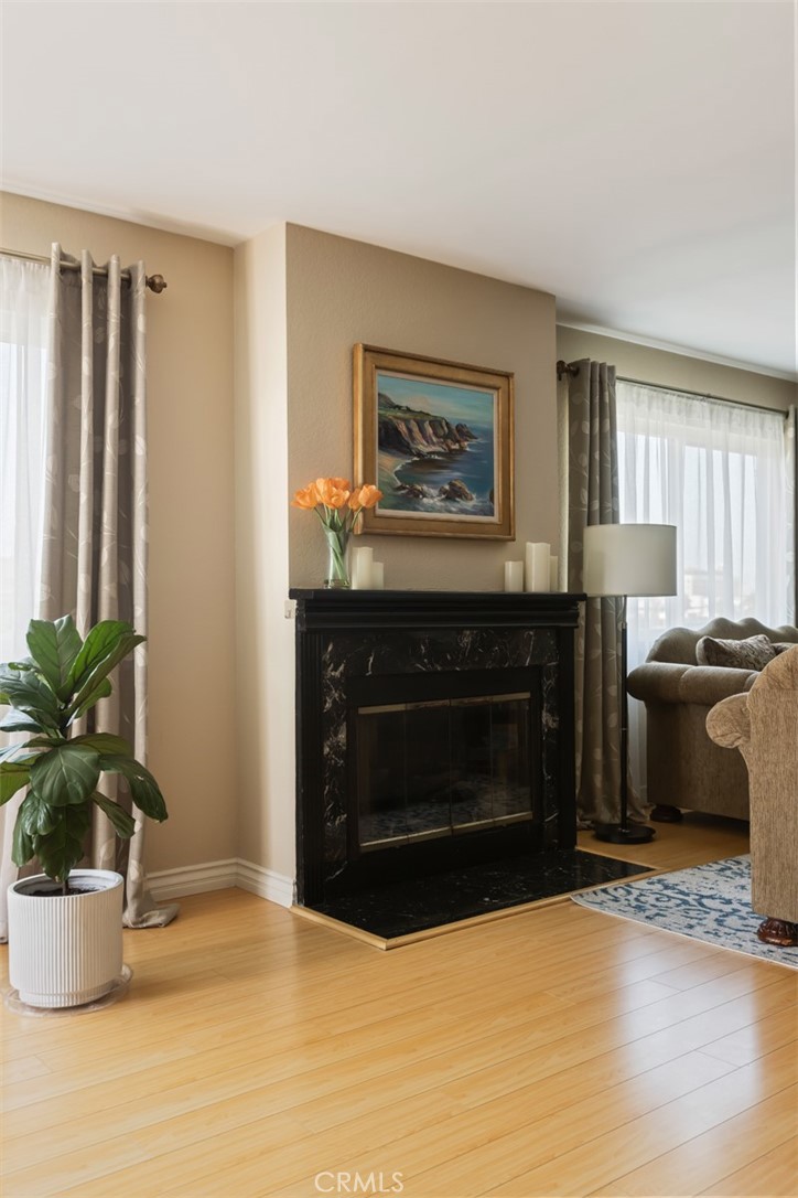 726 Elm Avenue, Unit 404 Long Beach, CA 90813 - Photo 11 of 31 a living room with furniture and a fireplace