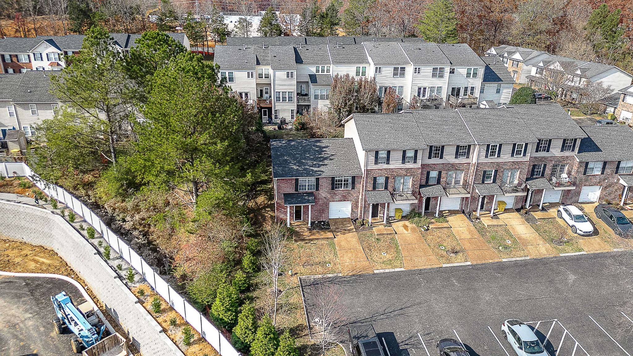 a aerial view of a house with swimming pool