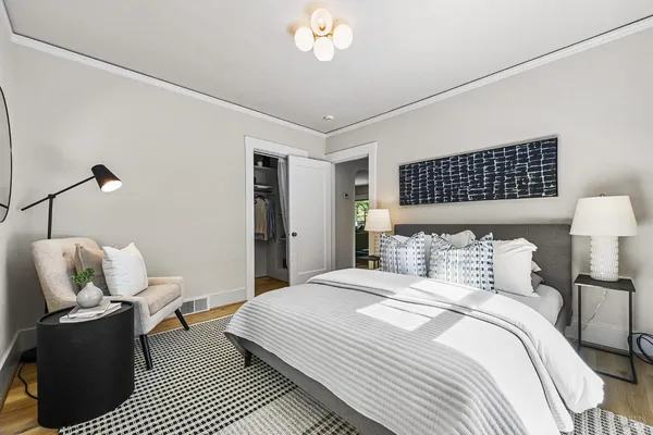 a kitchen with stainless steel appliances a refrigerator sink and microwave