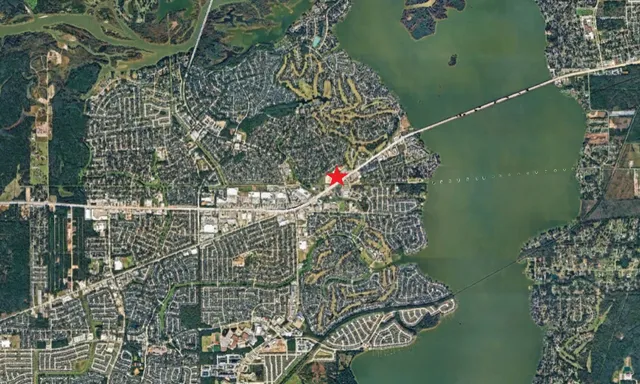 an aerial view of a flower garden