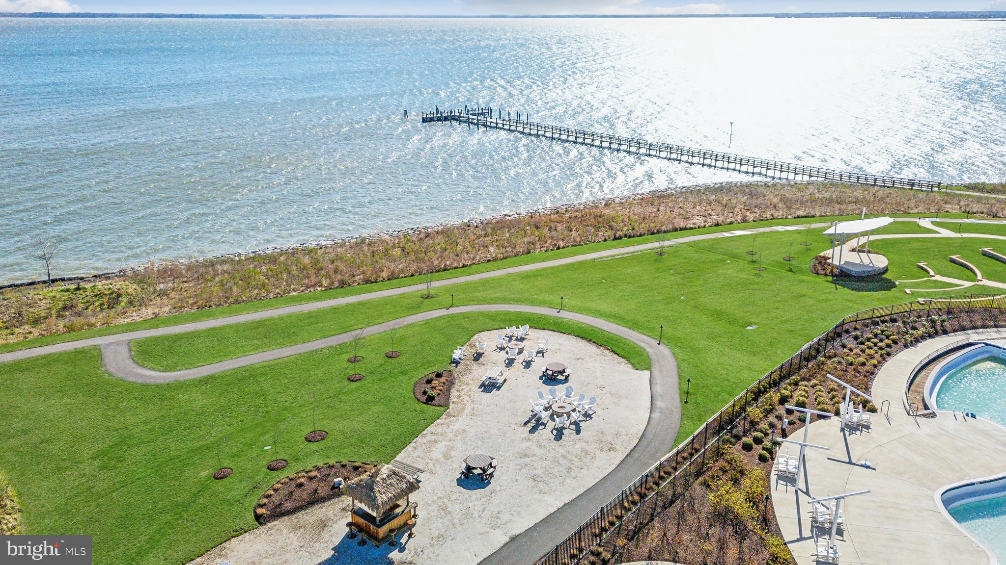 170 Harrier Way, Unit 34 Chester, MD 21619 - Photo 41 of 81 Aerial View of Beach Area with Fire Pits