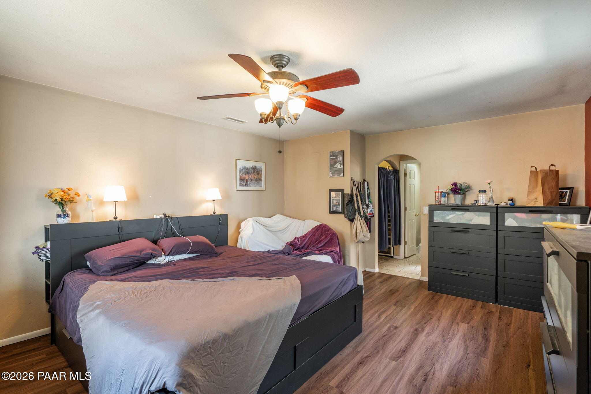 1710 Grandview Road Prescott, AZ 86305 - Photo 14 of 47 a bedroom with a bed and a refrigerator