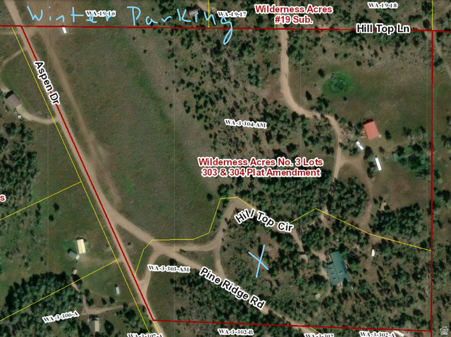 4725 Pine Ridge Road Evanston, UT 82930 - Photo 82 of 82 Plat Map. Illustrating property boundaries, lot numbers, and access roads for Wilderness Acres