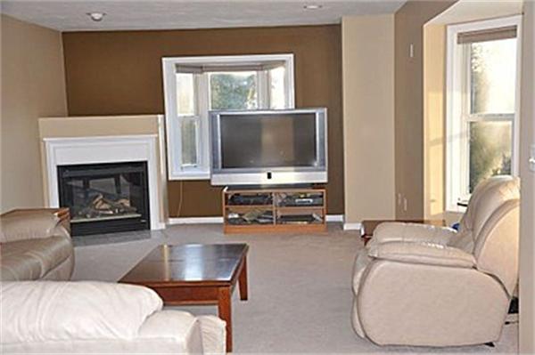 45 Half Crown Circle, Unit 45 Ashland, MA 01721 - Photo 6 of 19 a living room with furniture a flat screen tv and a fireplace