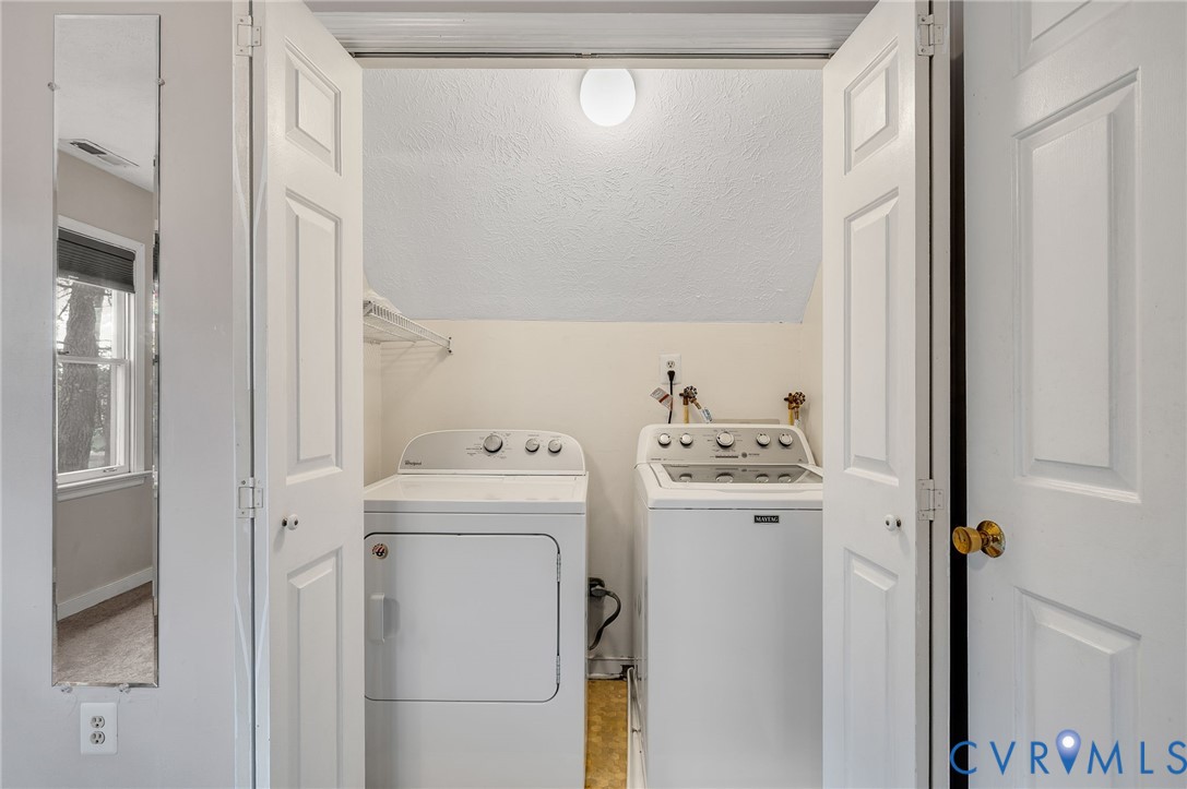 1140 Berryhill Road Henrico, VA 23231 - Photo 22 of 29 Laundry area with a textured ceiling and washing m