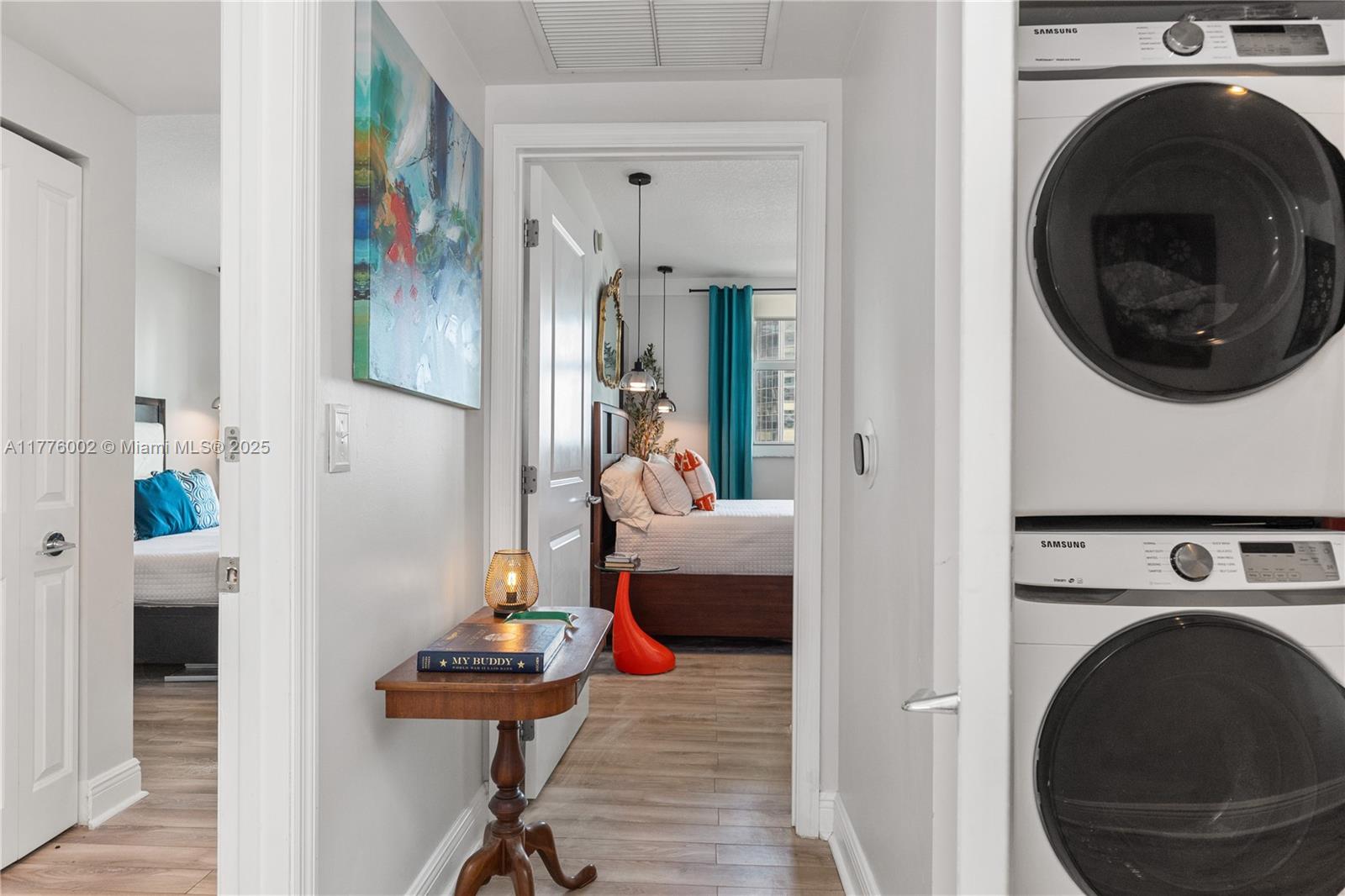 1250 South Miami Avenue, Unit 1206 Miami, FL 33130 - Photo 10 of 19 a view of a hallway with washer and dryer