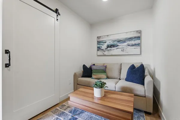 a living room with furniture