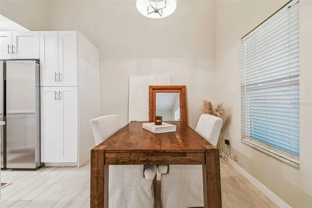 a view of kitchen island with furniture