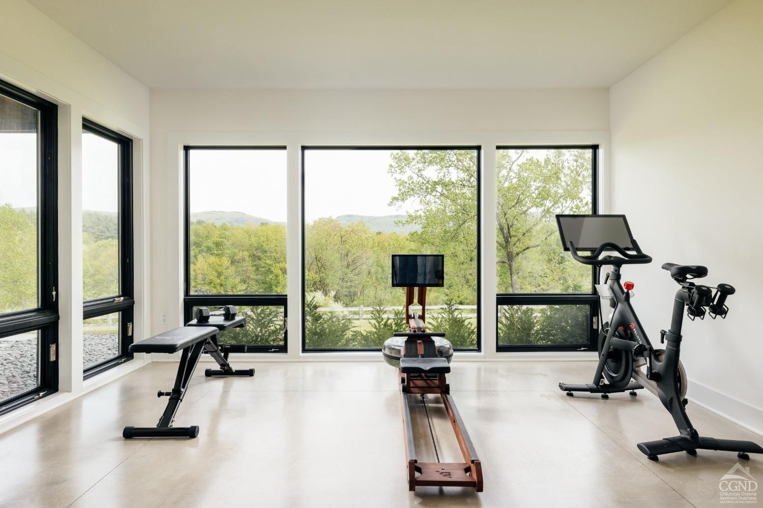 128 Robin Lane Copake, NY 12516 - Photo 24 of 33 a view of a room with gym equipment and a large window