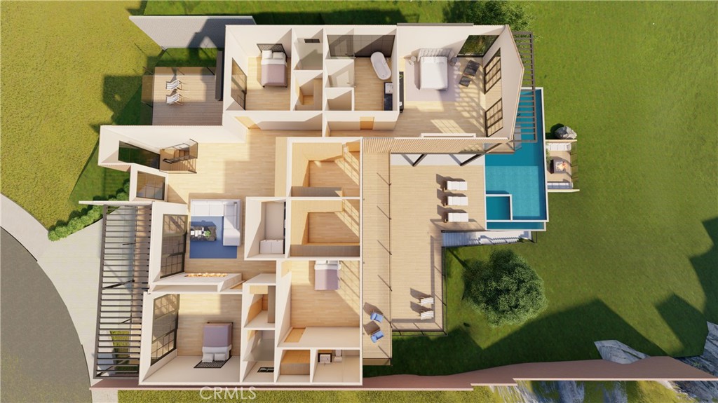 22882 Trigger Street Chatsworth, CA 91311 - Photo 8 of 26 an aerial view of a residential apartment building with a yard