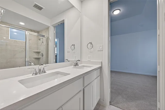 a bathroom with a shower