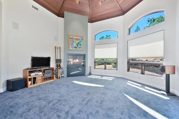 a bathroom that has a glass shower door