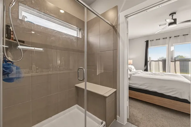 a bathroom with a shower