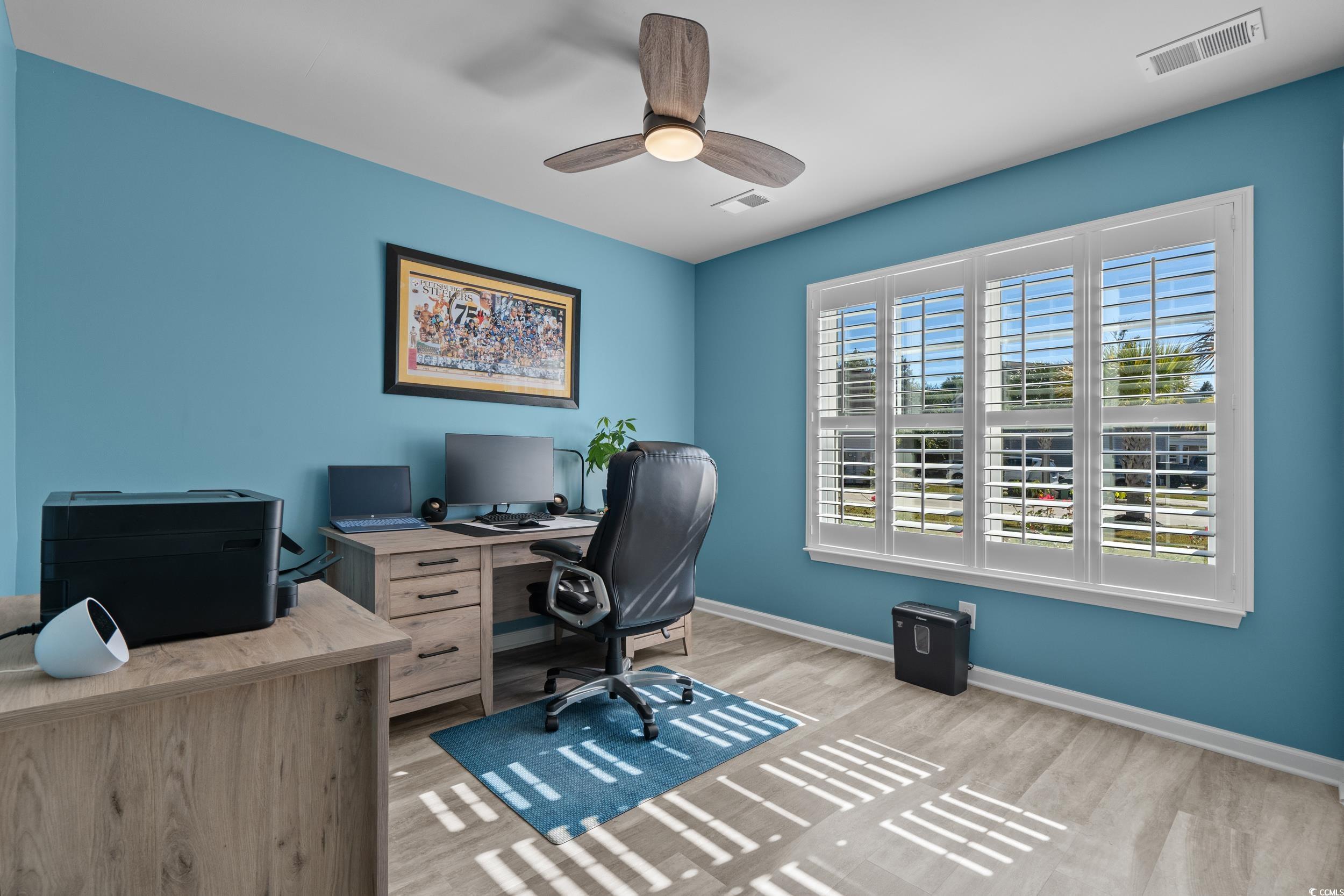 1803 Promise Pl. Myrtle Beach, SC 29588 - Photo 27 of 40 Office space featuring a ceiling fan and light wood-style floors