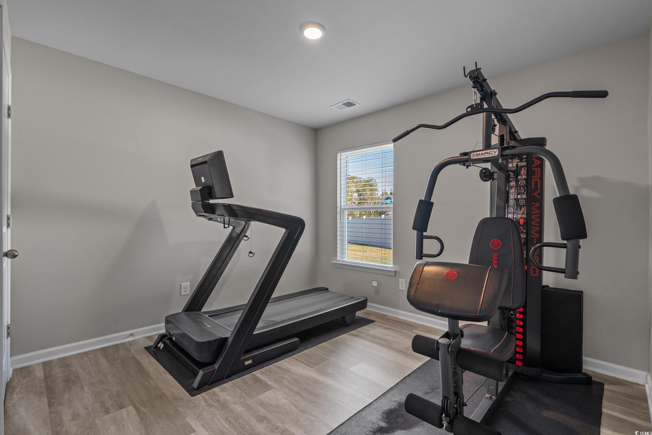1803 Promise Pl. Myrtle Beach, SC 29588 - Photo 28 of 40 Exercise area featuring light wood-style floors and recessed lighting