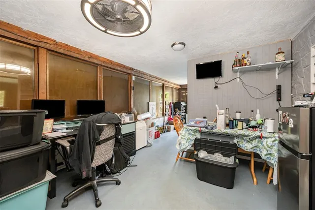 a workspace with furniture