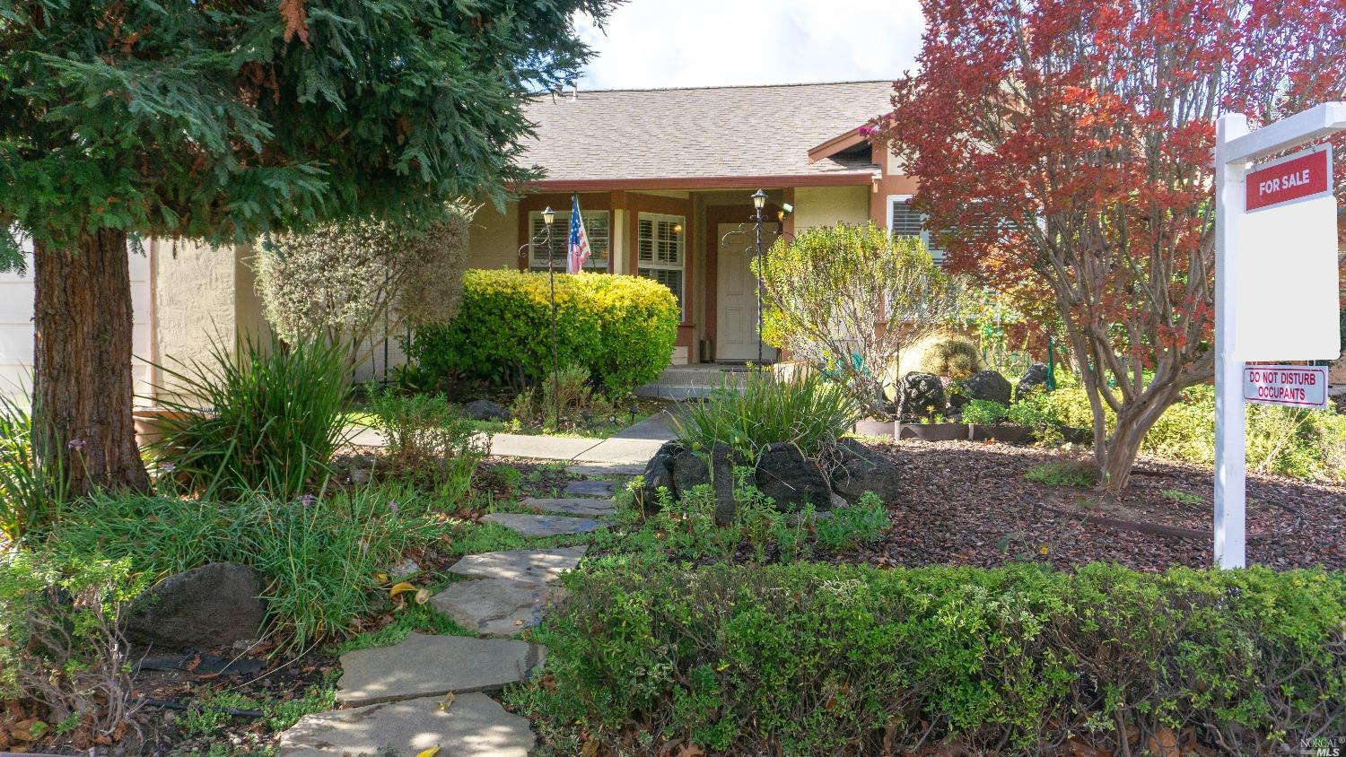 a view of a house with a yard and plants