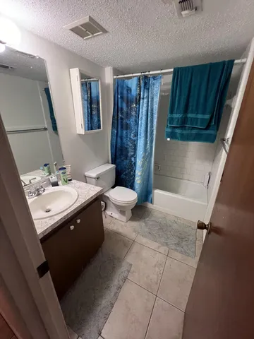 a bathroom with a sink a toilet a mirror and shower