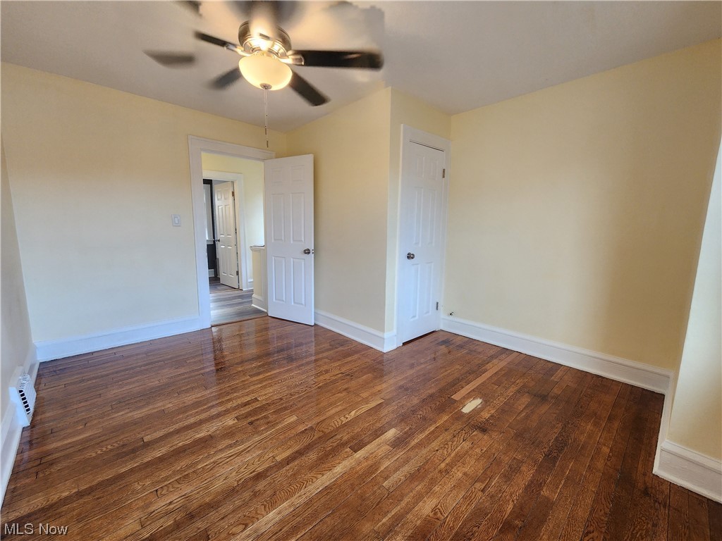 17814 Crestland Road Cleveland, OH 44119 - Photo 24 of 49 Spare room featuring dark hardwood / wood floors and ceiling fan