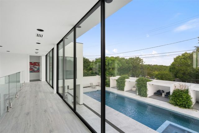 a view of a balcony with couch