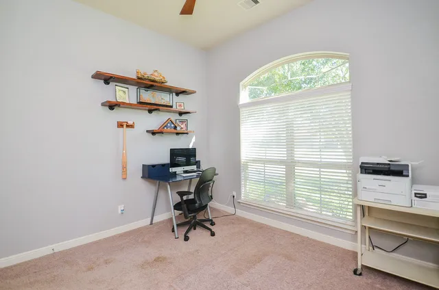 a view of workspace with a window