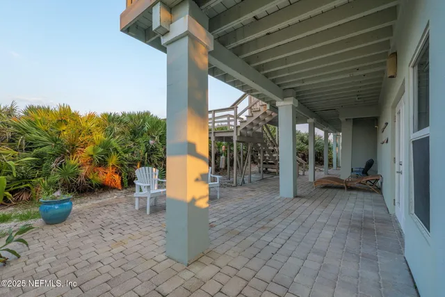 a view of balcony with ocean view