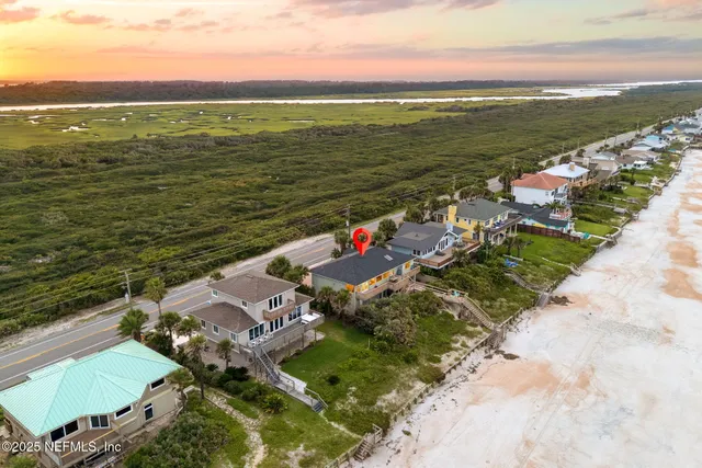 an aerial view of a house