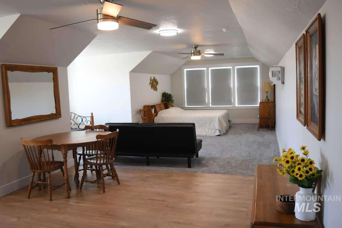 9853 Salmon Ridge Place Nampa, ID 83686 - Photo 38 of 48 Bedroom featuring vaulted ceiling, ceiling fan, and light wood finished floors