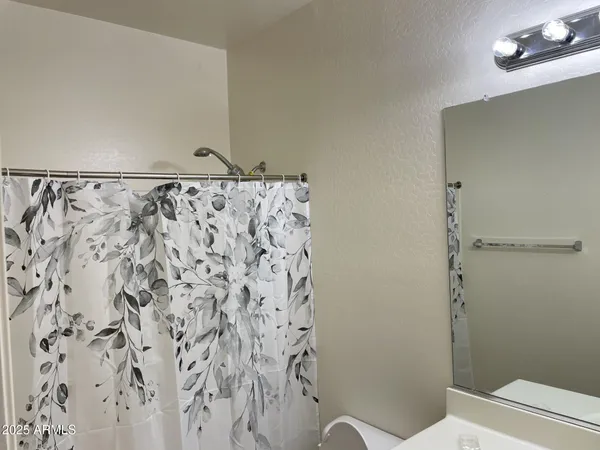 a bathroom with a sink and a large mirror