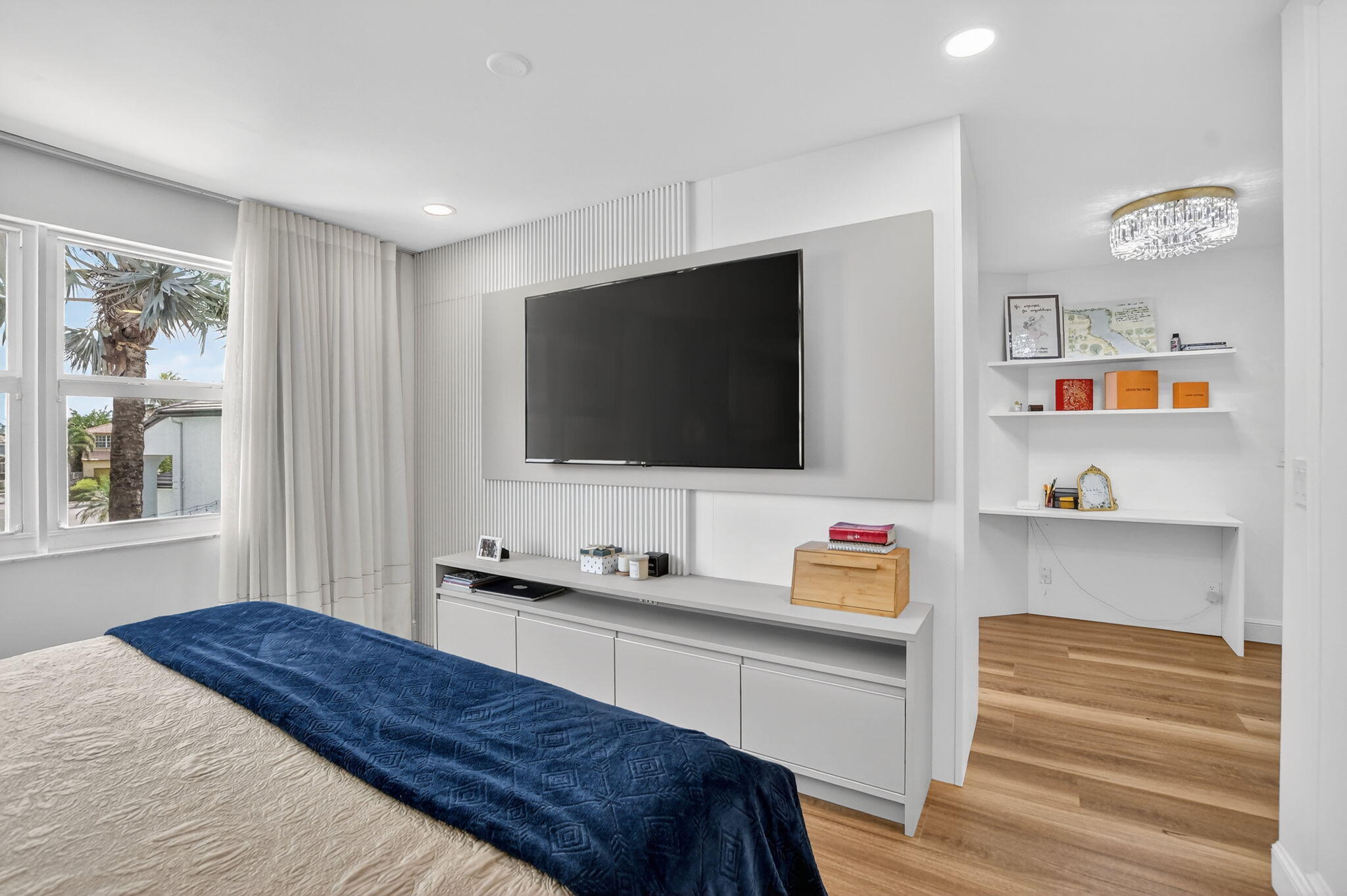 11038 Baybreeze Way Boca Raton, FL 33428 - Photo 38 of 95 a bedroom with a workspace and a flat screen tv