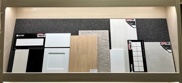 a view of living room with wooden floor