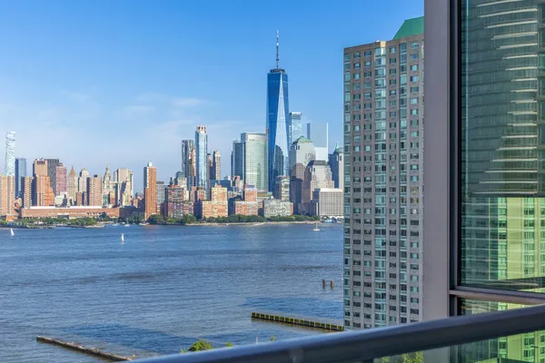 a balcony with a water view